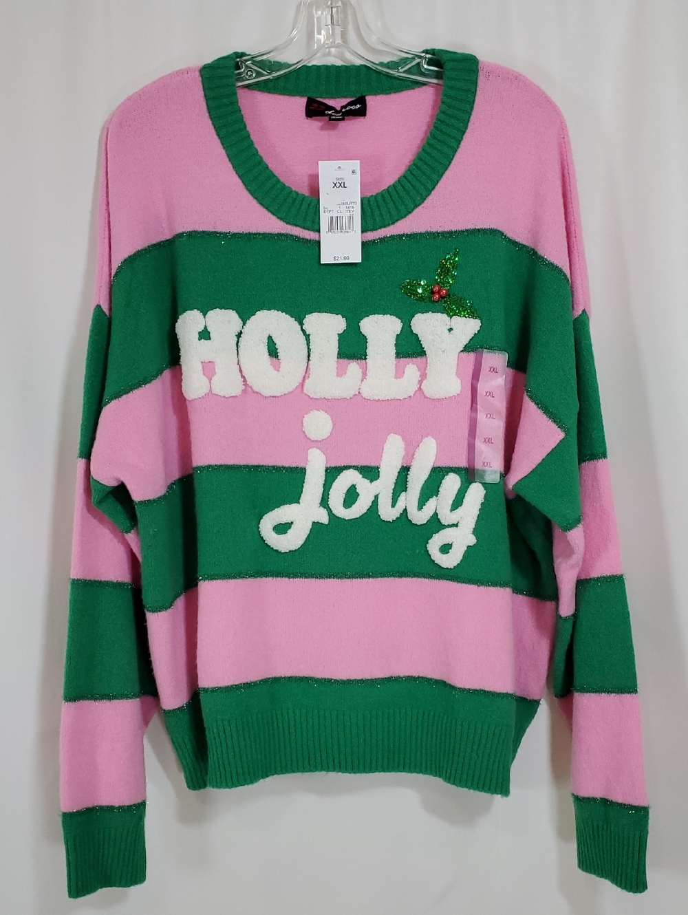 33 Degrees "Holly Jolly" Festive Long Sleeve Sweater
